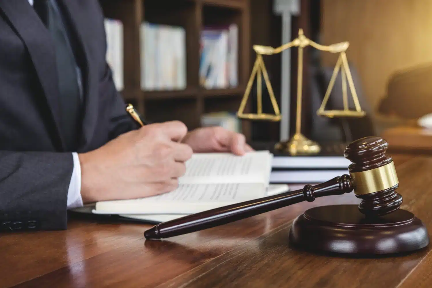 Criminal defense attorney in Rock Hill, SC reviewing case documents at his desk